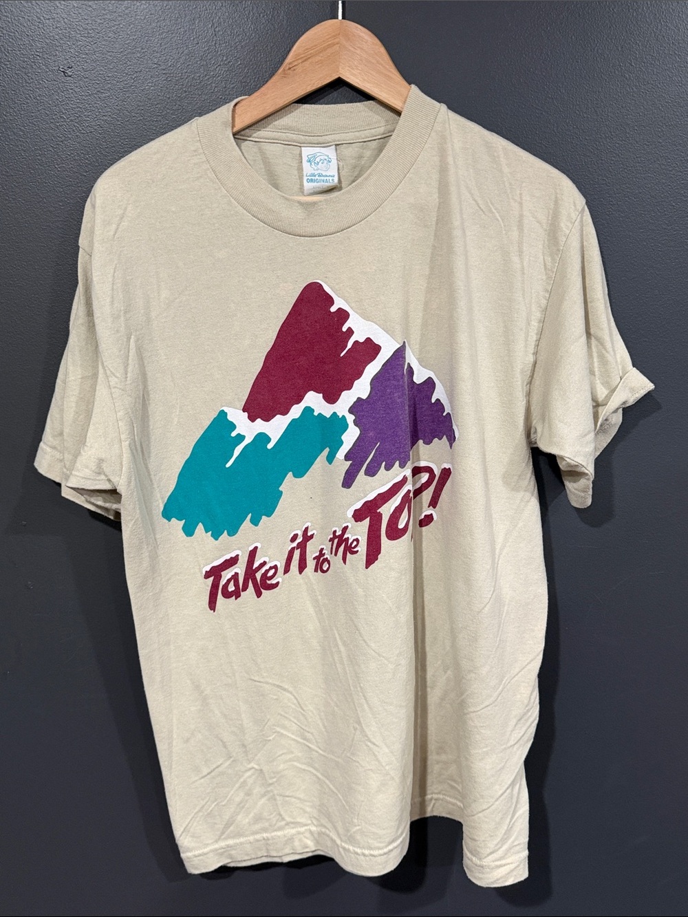 Vintage Little Brownie Beige Graphic Tee - 'Take it to the Top'